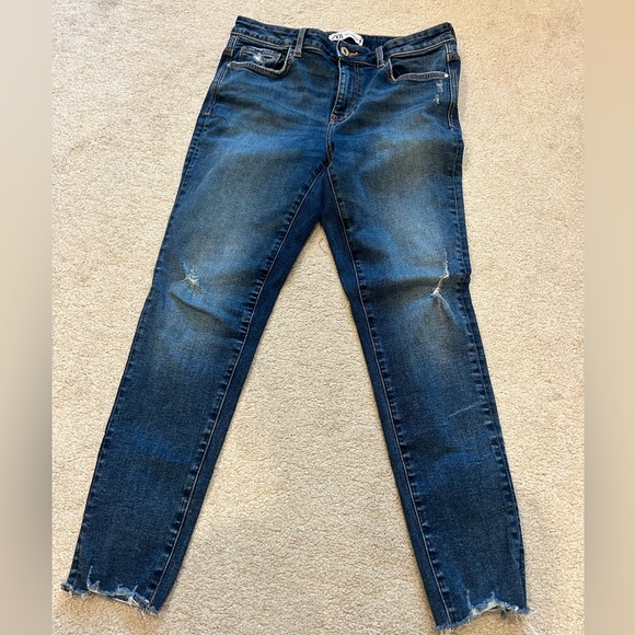 Zara Denim - Zara Dark Blue Skinny Jeans with light distressing size 10, new without tags